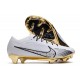 Crampons Nike Air Zoom Mercurial Vapor 15 Elite FG Blanc Or