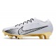 Crampons Nike Air Zoom Mercurial Vapor 15 Elite FG Blanc Or