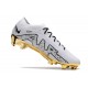 Crampons Nike Air Zoom Mercurial Vapor 15 Elite FG Blanc Or