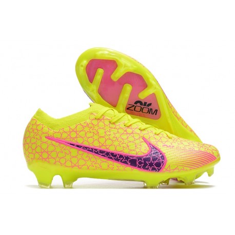 Crampons Nike Air Zoom Mercurial Vapor 15 Elite FG Jaune Rose