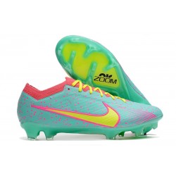 Crampons Nike Air Zoom Mercurial Vapor 15 Elite FG Bleu Jaune Rose