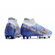 Nike Zoom Mercurial Superfly IX Elite SG Blanc Bleu Or