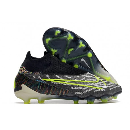 Nike Phantom GX Elite DF FG Nouvelles Noir Volt Blanc Bleu Lumière