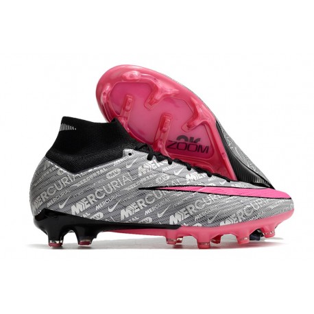 Nike Zoom Mercurial Superfly Elite IX FG Argent Métallique Hyper Rose Noir