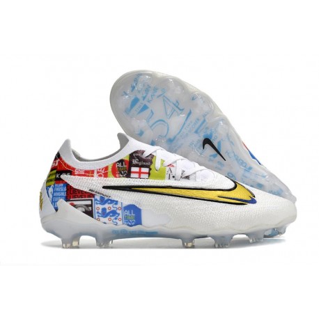 Chaussure Nike Phantom GX Elite FG Blanc Or