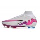 Nike Zoom Mercurial Superfly Elite 9 FG Blanc Rose Bleu