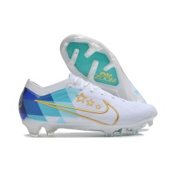 Nike Zoom Mercurial Vapor 15 Elite FG Blanc Bleu Or