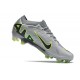 Nike Zoom Mercurial Vapor 15 Elite FG Gris Noir Vert