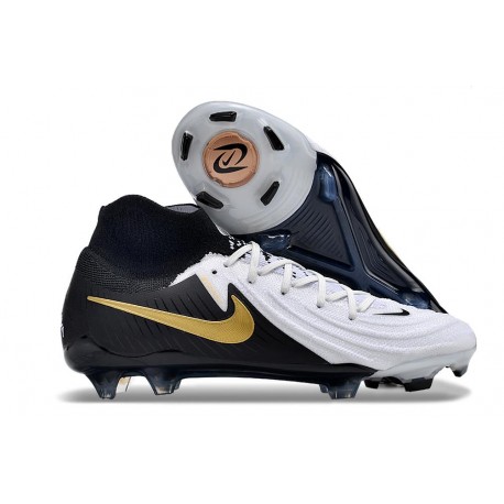 Crampons Nike Phantom Luna 2 Elite FG Blanc Noir Pièce Dor Métallique