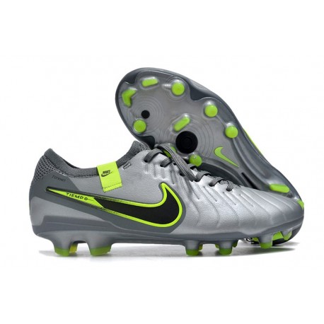 Nike Tiempo Legend 10 Elite FG Nouvel Gris Noir Vert