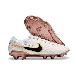 Nike Tiempo Legend 10 Elite FG Nouvel Blanc Or Noir