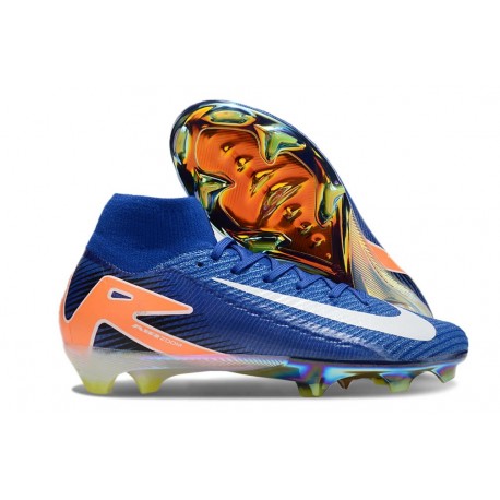 Chaussure Nike Mercurial Superfly 10 Elite FG Bleu Blanc Orange