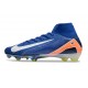 Chaussure Nike Mercurial Superfly 10 Elite FG Bleu Blanc Orange