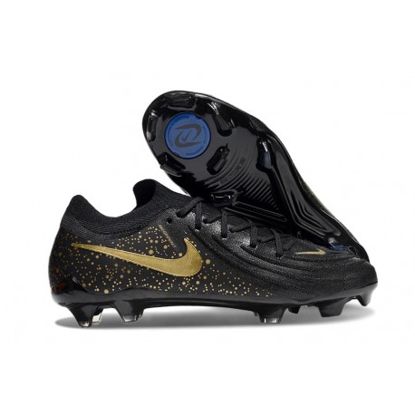 Nike Phantom Luna II Elite L FG Nouvelles Noir Or Monnaie Métallique
