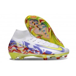 Chaussure Nike Mercurial Superfly 10 Elite FG Blanc Violet Jaune
