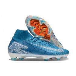 Chaussure Nike Mercurial Superfly 10 Elite FG Bleu Blanc