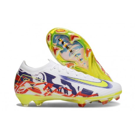 Nike Zoom Mercurial Vapor 16 Elite FG Blanc Jaune Violet Rouge