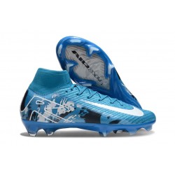 Nike Air Zoom Mercurial Superfly X Elite FG Bleu Blanc
