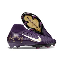 Nike Air Zoom Mercurial Superfly X Elite FG X MBAPPÉ Violet Grandiose Ivoire Pâle