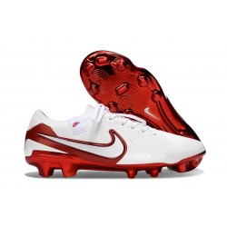 Chaussure Nike Tiempo Legend X Elite FG Blanc Rouge