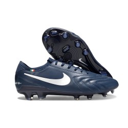 Chaussure Nike Tiempo Legend X Elite FG Marine Blanc