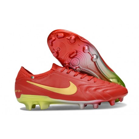 Chaussure Nike Tiempo Legend X Elite FG Rouge Or