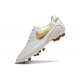 Chaussure Nike Tiempo Legend X Elite FG Ronaldo Blanc Or