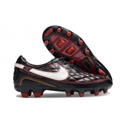 Chaussure Nike Tiempo Legend X Elite FG R10 Noir Rouge Blanc