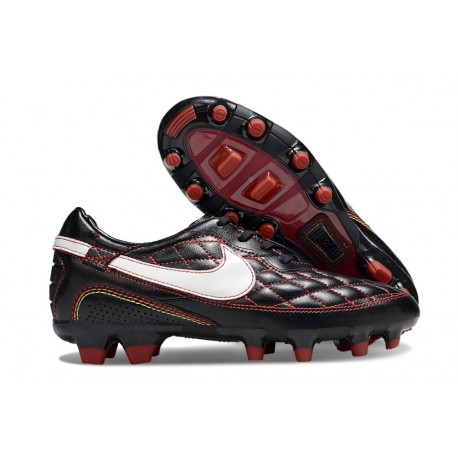 Chaussure Nike Tiempo Legend X Elite FG R10 Noir Rouge Blanc
