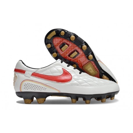 Chaussure Nike Tiempo Legend X Elite FG Ronaldo Blanc Rouge