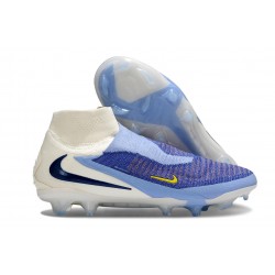 Crampons Nike Phantom 6 Elite DF FG Bleu Rapide Blanc Obsidienne Foncé