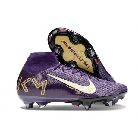 Nike Air Zoom Mercurial Superfly X Elite SG-Pro X MBAPPÉ Violet Grandiose Ivoire Pâle