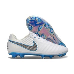 Chaussure Nike Tiempo Legend X Elite FG Blanc Bleu
