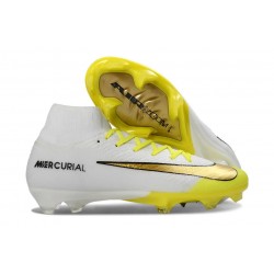 Crampons Nike Mercurial Superfly 10 Elite FG Blanc Or Jaune