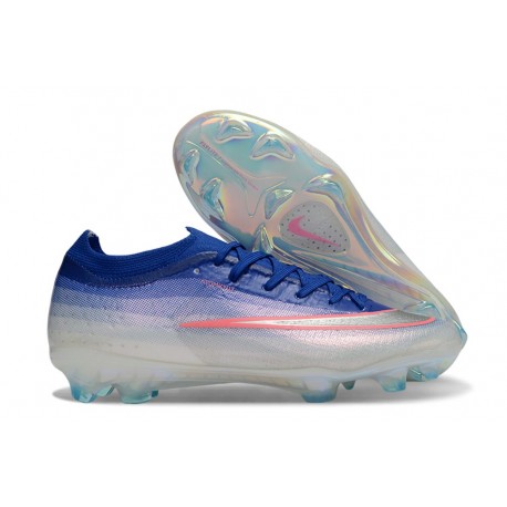Nike Chaussures Zoom Mercurial Vapor 17 Elite FG Bleu Argent Rose