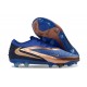 Crampons Nike Phantom 6 Elite Low FG Bleu Marine Bronze Métallique