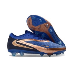 Crampons Nike Phantom 6 Elite Low FG Bleu Marine Bronze Métallique