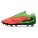 Crampons de Football Nike Phantom 6 Elite Low FG Hot Punch Noir Vert Strike