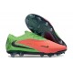 Crampons de Football Nike Phantom 6 Elite Low FG Hot Punch Noir Vert Strike