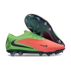 Crampons de Football Nike Phantom 6 Elite Low FG Hot Punch Noir Vert Strike