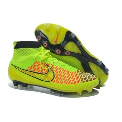 Chaussures De Football 2014 Nike Magista Obra FG Volt/Or Métallisé/Hyper Punch