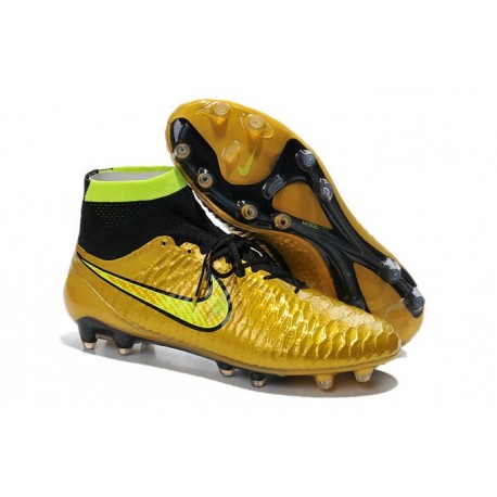 Meilleur Crampons 2014 Nike Magista Obra FG Or Métallisé Hyper Punch