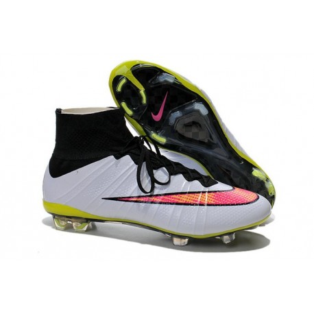 Crampon De Foot 2014 Nouvelle Nike Mercurial Superfly FG ACC Blanc Punch Noir