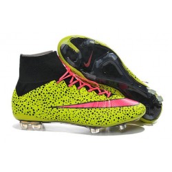 Neuf Chaussures 2015 Nike Mercurial Superfly 4 FG Safari Jaune Rose