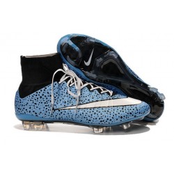 Neuf Chaussures 2015 Nike Mercurial Superfly 4 FG Safari Bleu Blanc