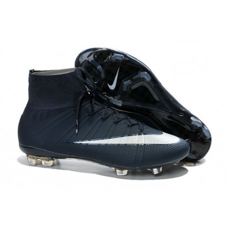 Neuf Chaussures 2015 Nike Mercurial Superfly 4 FG Bleu Marine Blanc