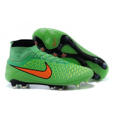 Crampons Pas Cher 2015 Nike Magista Obra FG ACC Vert Orange