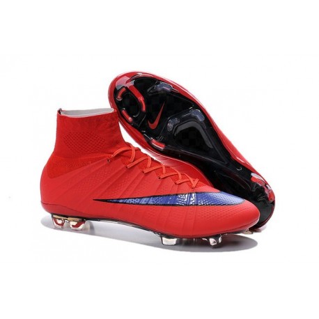 Chaussure de Football Nouvel 2015 Nike Mercurial Superfly FG ACC Rouge Vif Violet Persan Noir