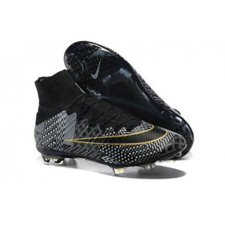 Chaussure de Foot 2015 Nike Mercurial Superfly Black History Month BHM Noir Blanc Or