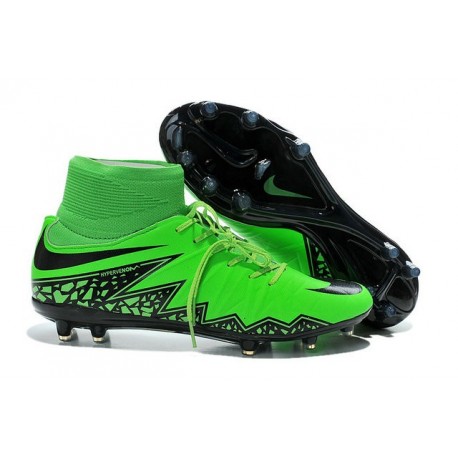 Chaussures de Football 2015 Neymar Nike Hypervenom II FG Vert Noir